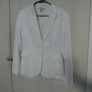 White linen H&M blazer